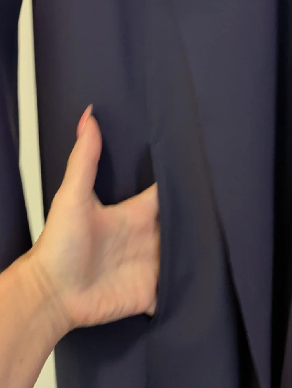 Long Navy Women's Open-Front Trench Coat